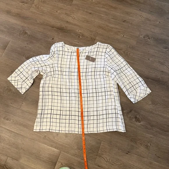 J. Jill White and Black Grid Blouse - Picture 4 of 5